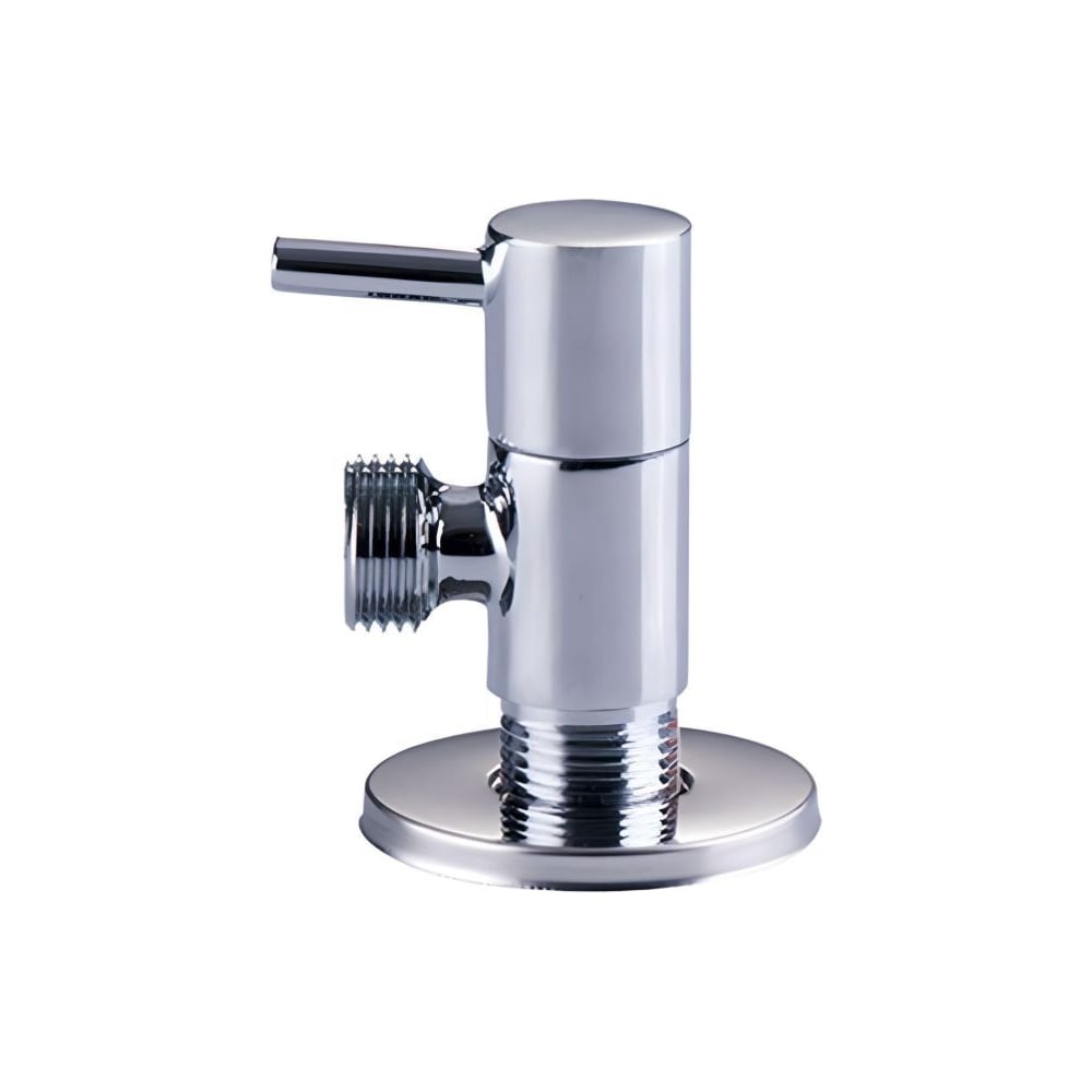 Изображение товара Угловой кран ViEiR с отводом 1/2 х 3/4 хром запорный для сантехники VER40