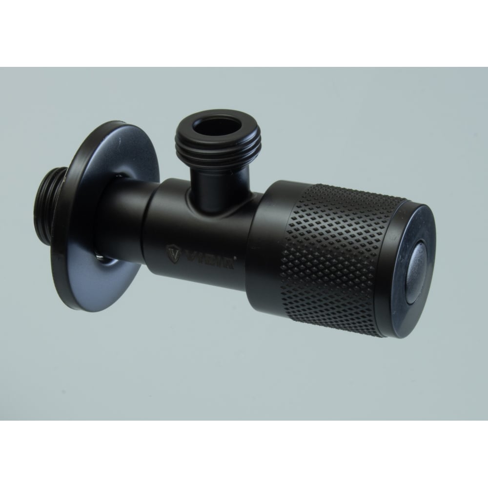 Изображение товара Кран угловой ViEiR с отводом, 1/2 х 1/2, нержавеющий, черный, круглый, для бытовой сантехники VER73-C