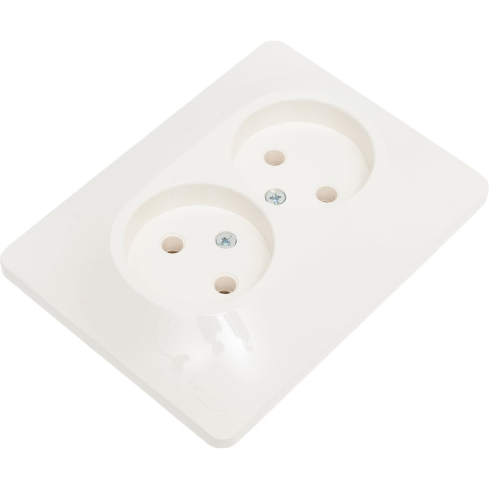 Изображение товара Розетка Systeme Electric Glossa Молочная встраиваемая силовая IP20 2 гнезда