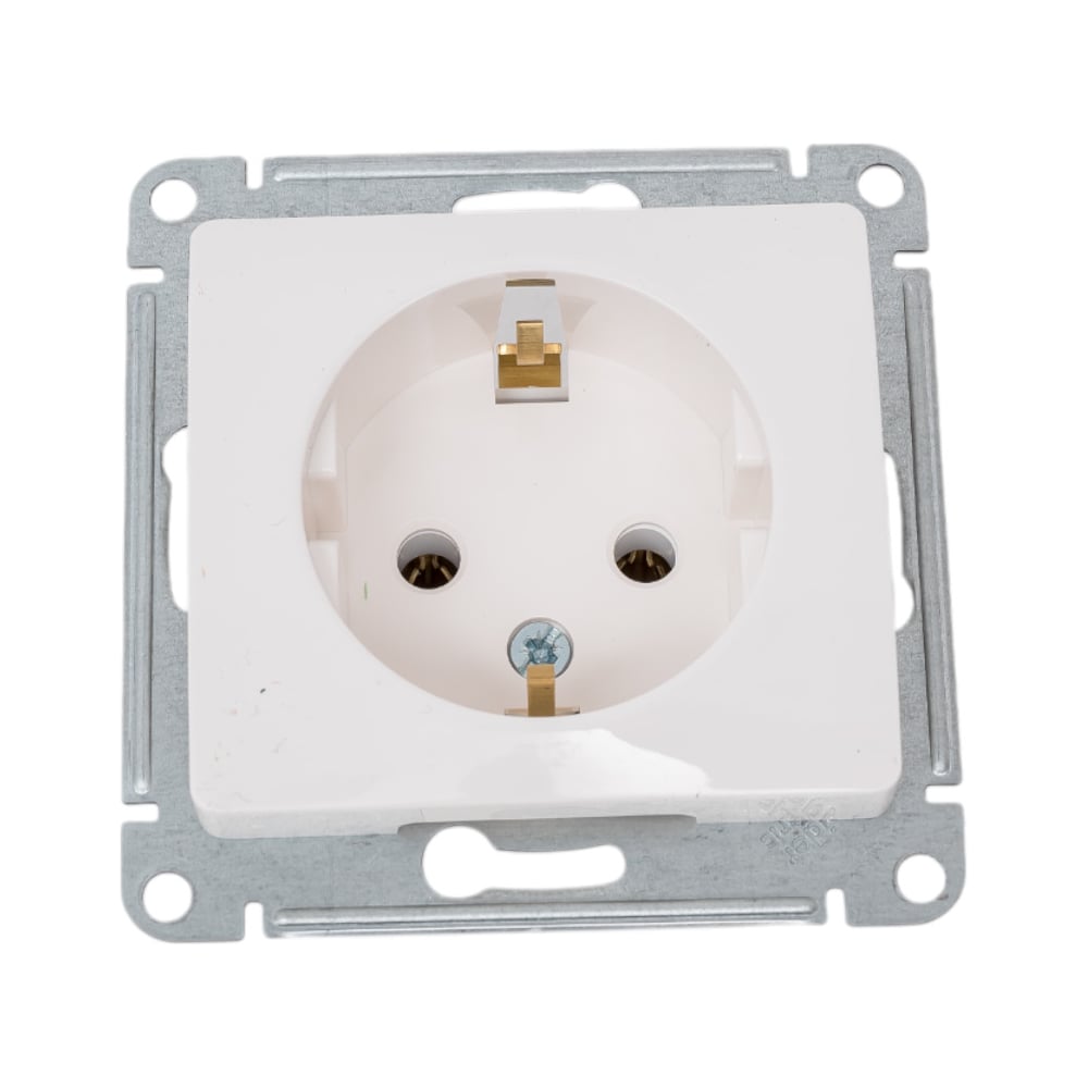 Изображение товара Розетка Systeme Electric Glossa Молочная сз силовая с одним гнездом встраиваемая