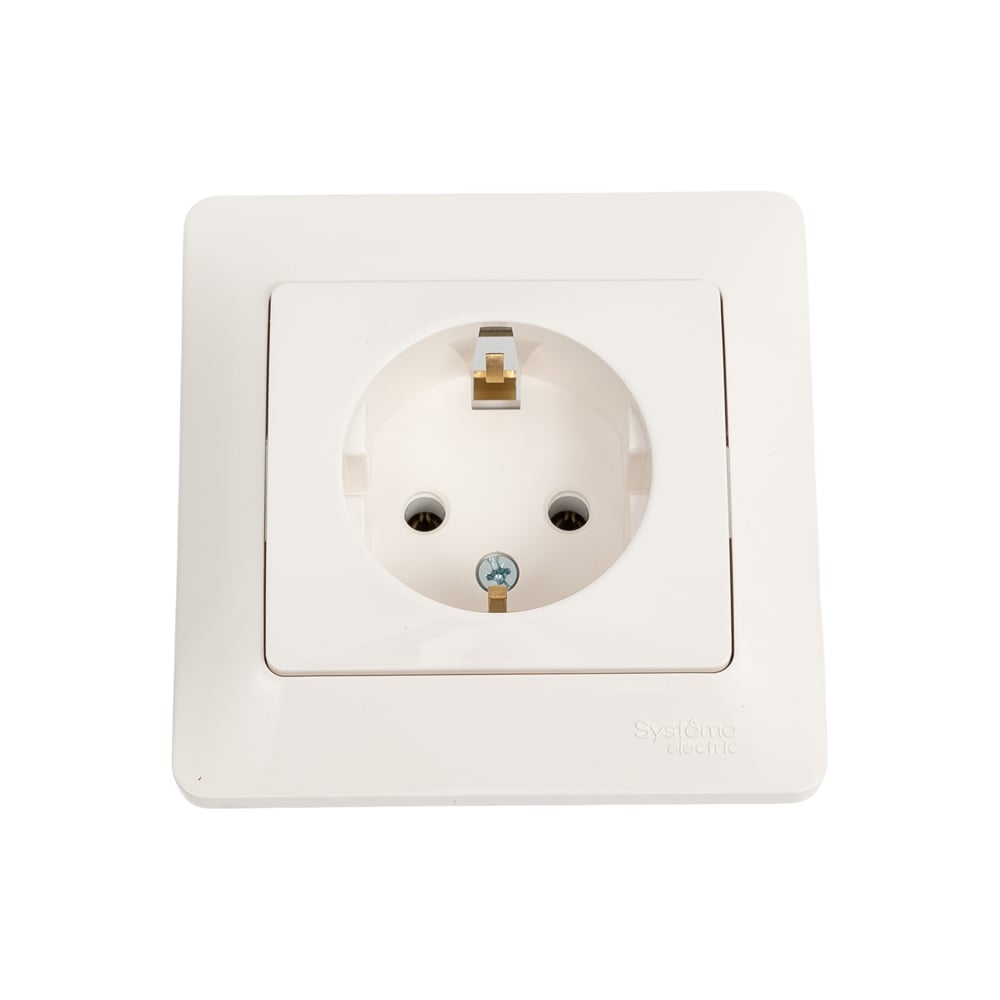 Изображение товара Розетка Systeme Electric Glossa Молочная с/з в сборе SE GSL000942