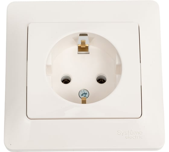 Изображение товара Розетка Systeme Electric Glossa Молочная с/з в сборе SE GSL000942