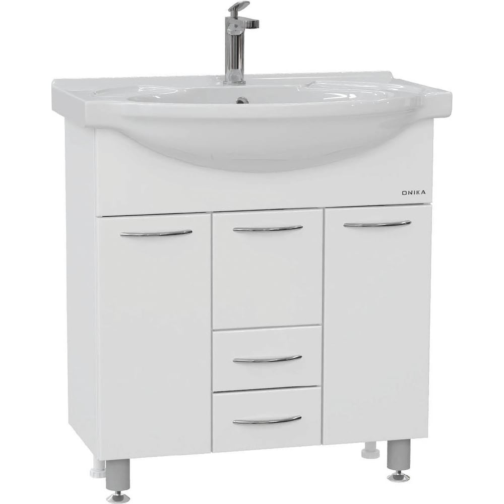 Изображение товара Тумба с раковиной Onika Моника 75 напольная белая современная модель