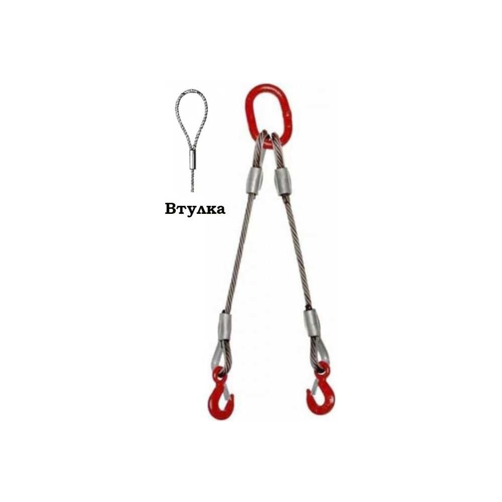 Изображение товара Двухветвевой канатный строп Тельфер ПРО 2СК 10 тонн 9 метров