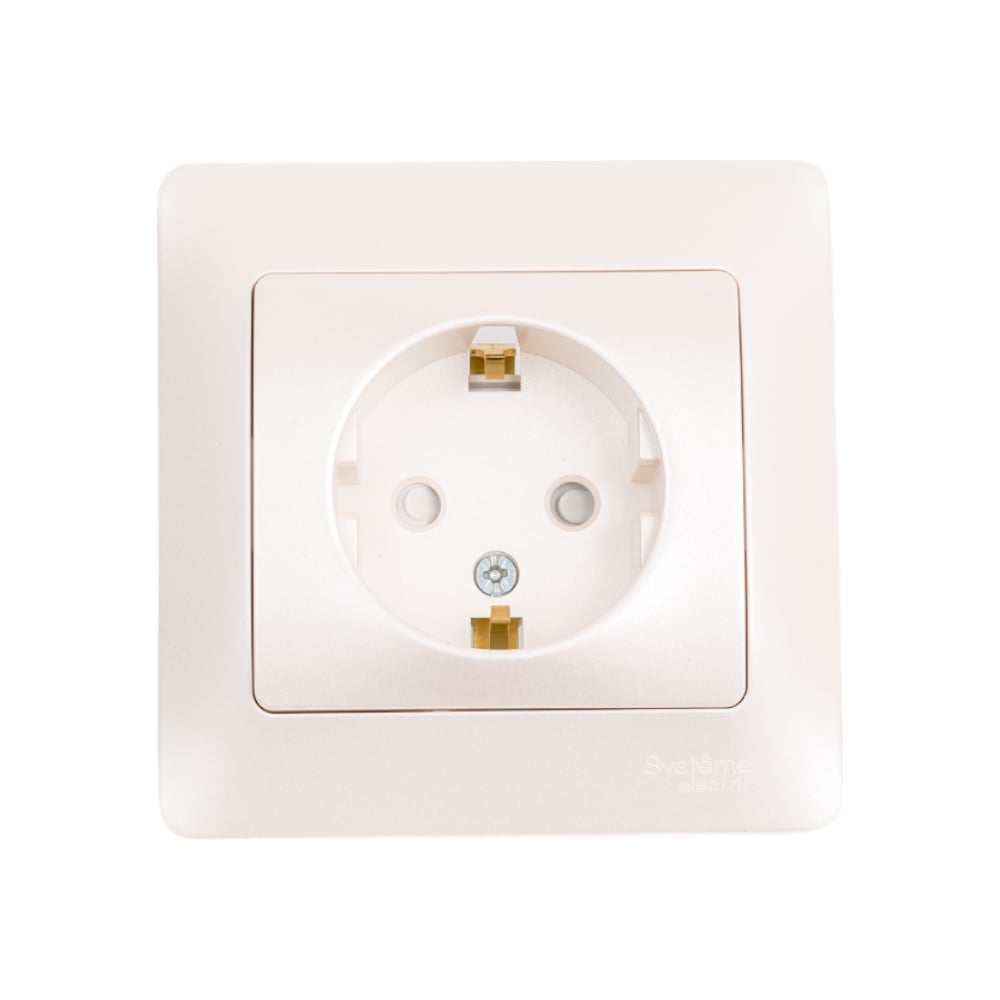 Изображение товара Розетка Systeme Electric Glossa Перламутр с защитными шторками 16А