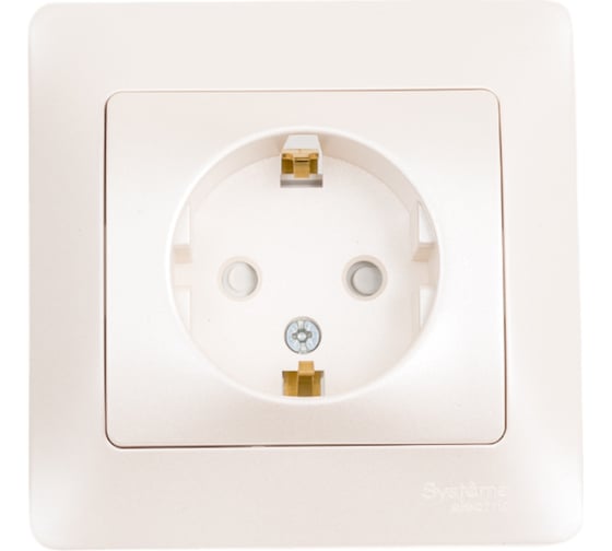 Изображение товара Розетка Systeme Electric Glossa Перламутр с/з со шторками, 16А в сборе SE GSL000644