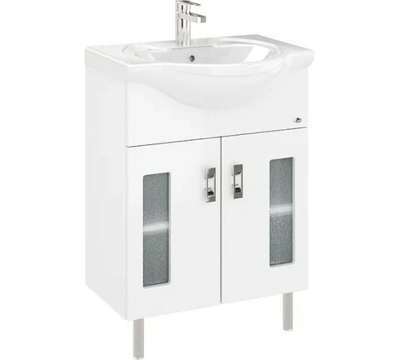 Изображение товара Тумба с раковиной Onika Кристалл 65 напольная, белая 106545