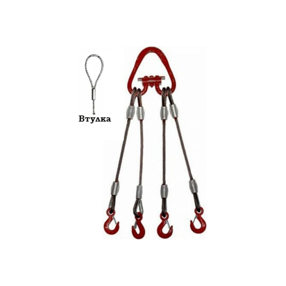 Изображение товара Строп канатный четырехветвевой Тельфер ПРО 4СК 2,5т 9000мм