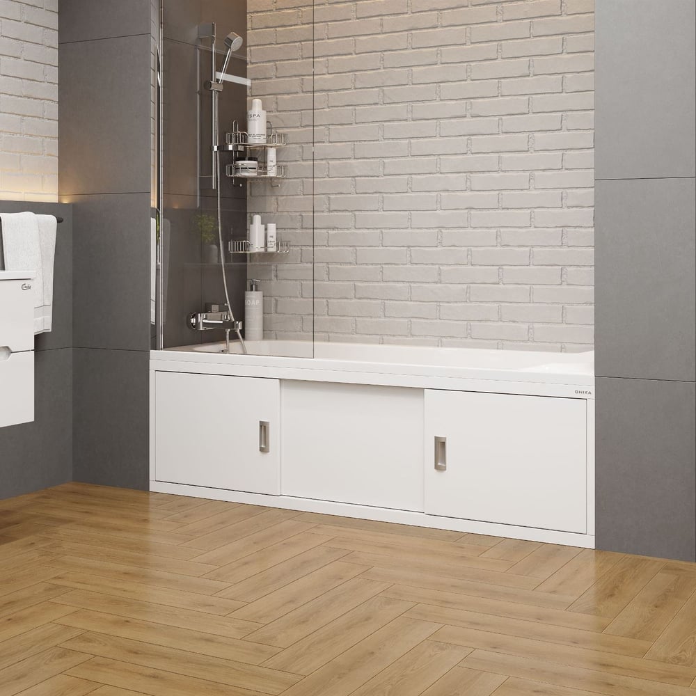 Изображение товара Экран для ванны Onika МОНАКО 140 белый раздвижной МДФ и металл