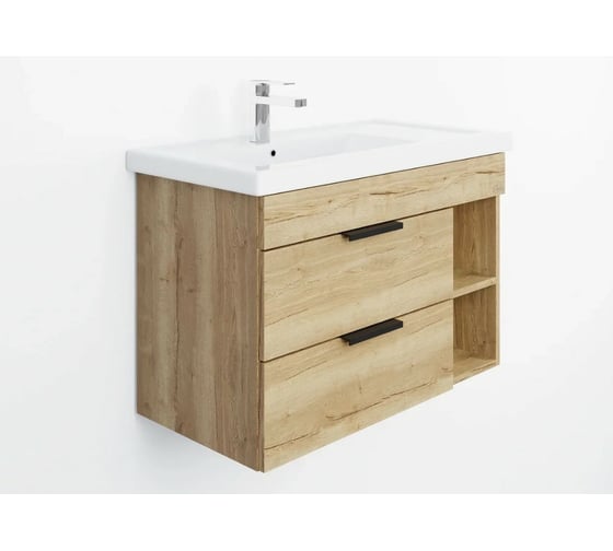 Изображение товара Подвесная тумба с раковиной Onika Легран 80 дуб галифакс 108047