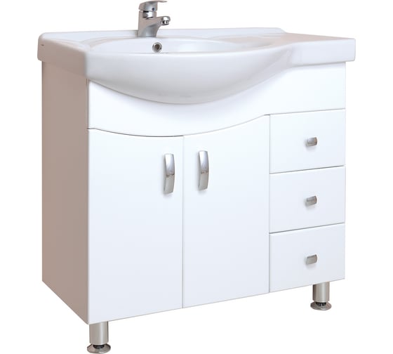 Изображение товара Тумба Onika Эльбрус 82 напольная белая крыло справа 108202