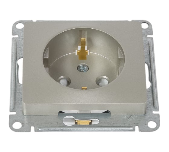 Изображение товара Розетка Systeme Electric Glossa Платина с/з со шторками SE GSL001245