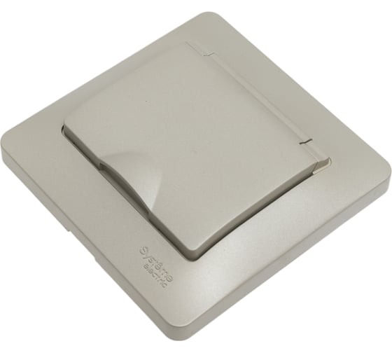 Изображение товара Розетка Systeme Electric Glossa Платина с/з со шторками с крышкой IP20 в сборе SE GSL001246