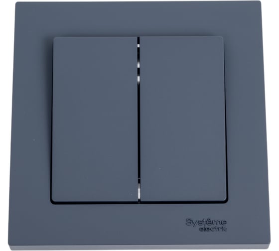 Изображение товара 2-клавишный выключатель Systeme Electric AtlasDesign Грифель сх.5, 10АХ, в сборе SE ATN000752