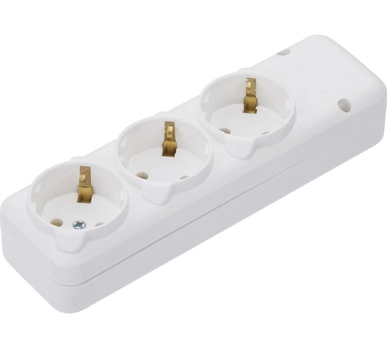 Изображение товара Колодка NE-AD 3 гнезда, с заземлением, 16А, 250В, 1/35/140, 3014-K