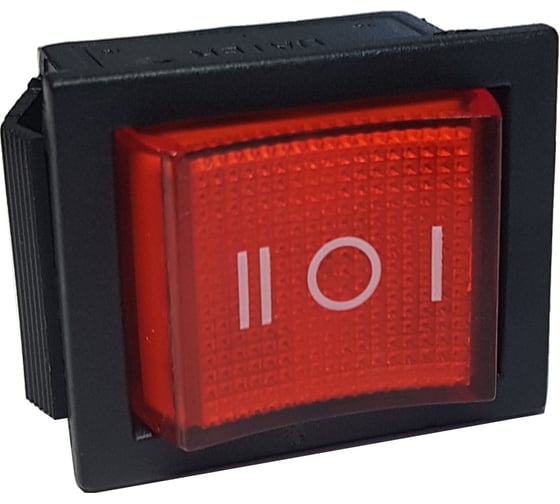 Изображение товара Клавиша Nord-Yada 250V 16А красная с подсветкой (6 контактов) ON-ON 905456