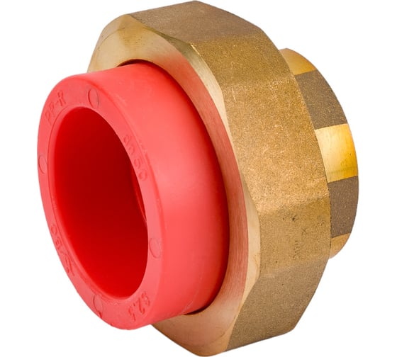 Изображение товара Комбинированная разъемная муфта - американка Blue Ocean (вн) "Fire Secure" 50x1.1/2", противопожарный полипропилен красная Fire-S-B1 PPRF/UAF(R)-50