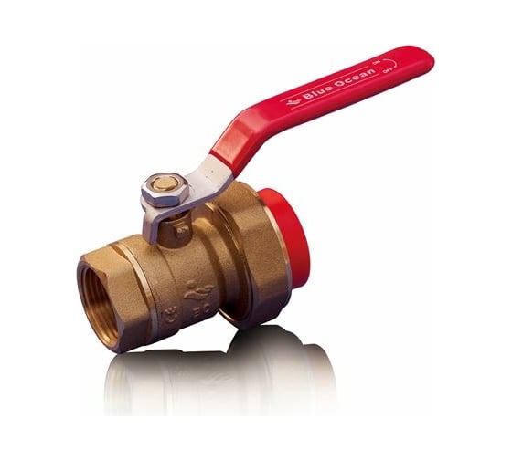 Изображение товара Шаровой кран Blue Ocean (1 сварная головка и ВР, латунь), противопожарный полипропилен "Fire Secure" - 40x1.1/4" (20шт/кор) Fire-S-B1 PPRF/BVF(R)-40