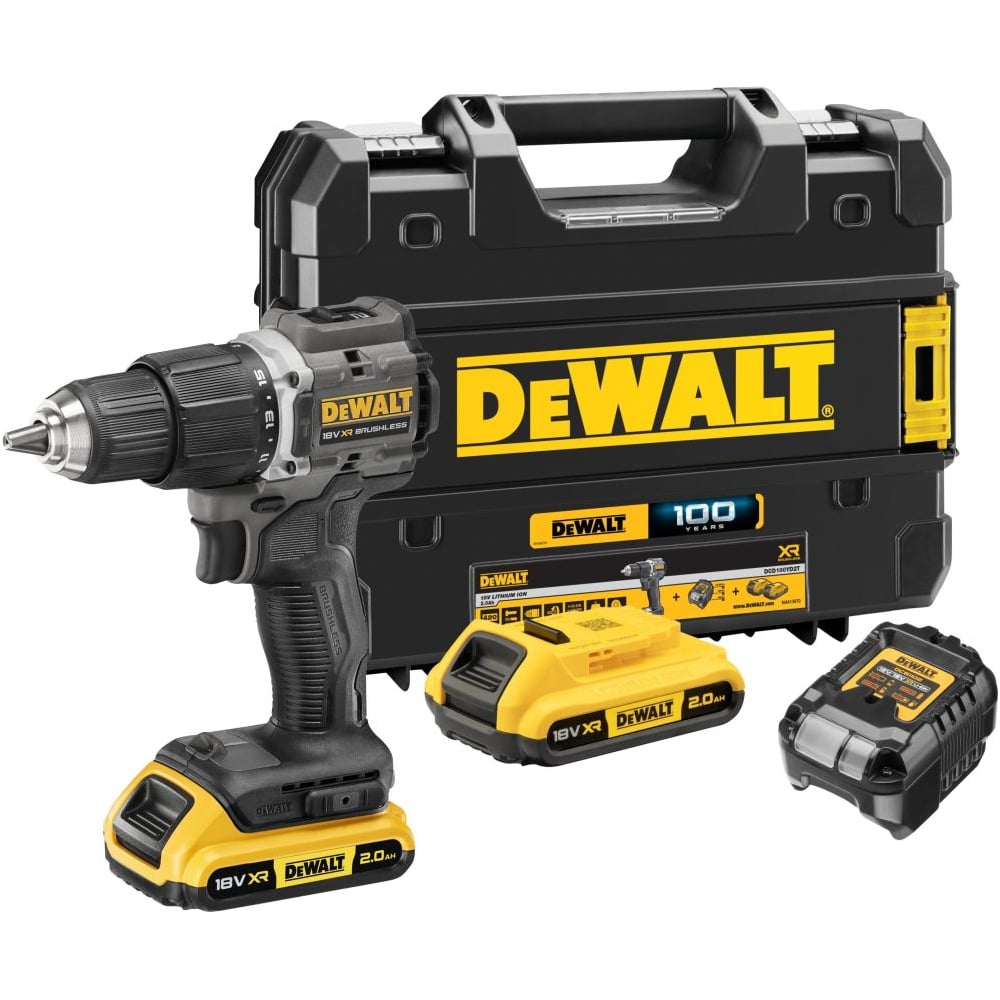 Изображение товара Профессиональная ударная дрель-шуруповерт DEWALT DCD100D2T, 18В, кейс