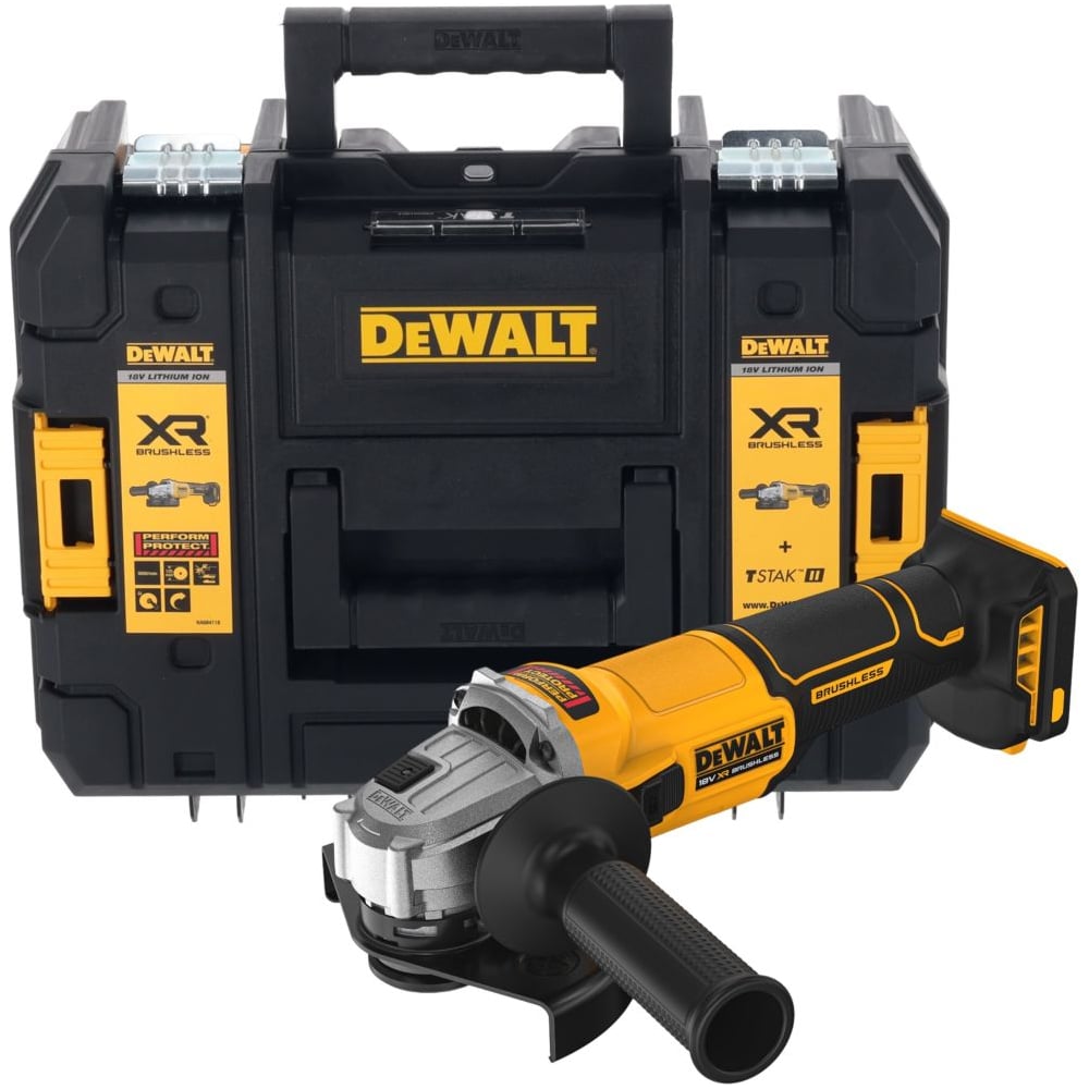 Изображение товара Аккумуляторная угловая шлифмашина DEWALT DCG407NT 18В 125мм профессиональный кейс