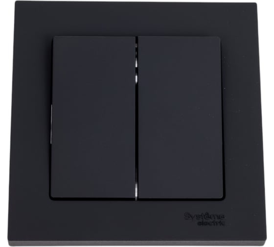 Изображение товара 2-клавишный выключатель Systeme Electric AtlasDesign Карбон сх.5, 10АХ, в сборе SE ATN001052