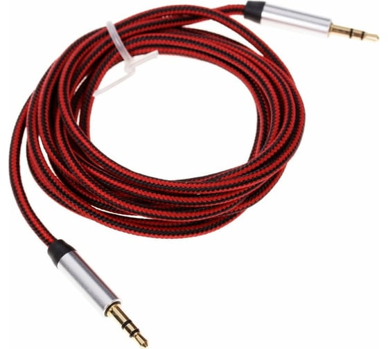 Изображение товара Соединительный кабель Pro Legend 3.5 Jack M - 3.5 Jack M текстиль, черно-красный,1 м PL1005