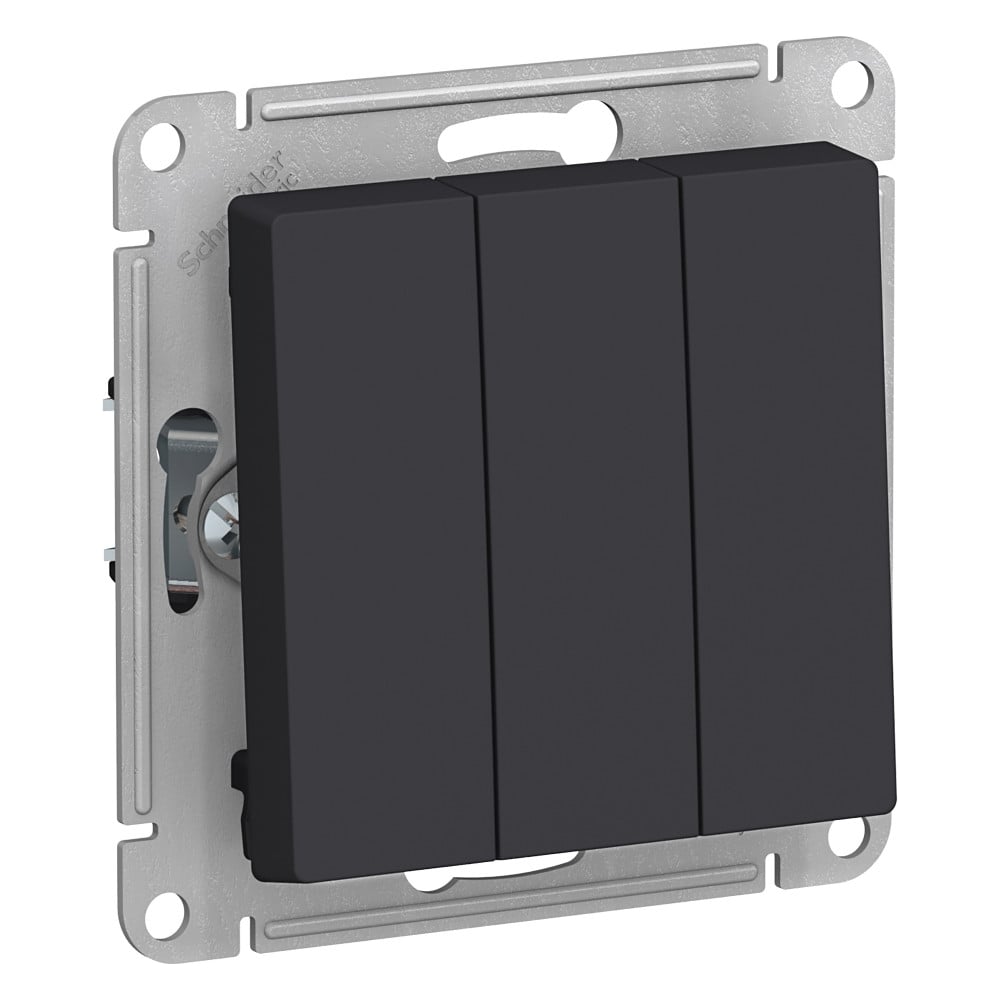 Изображение товара 3-клавишный выключатель Systeme Electric Atlas Design карбон 10А
