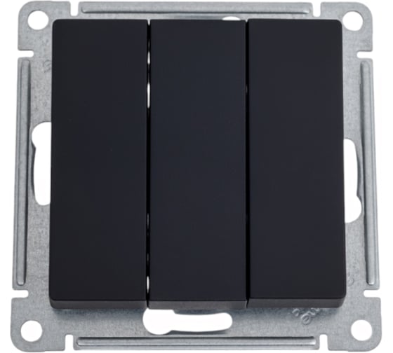 Изображение товара 3-клавишный выключатель Systeme Electric AtlasDesign Карбон сх.1+1+1, 10АХ, механизм SE ATN001031