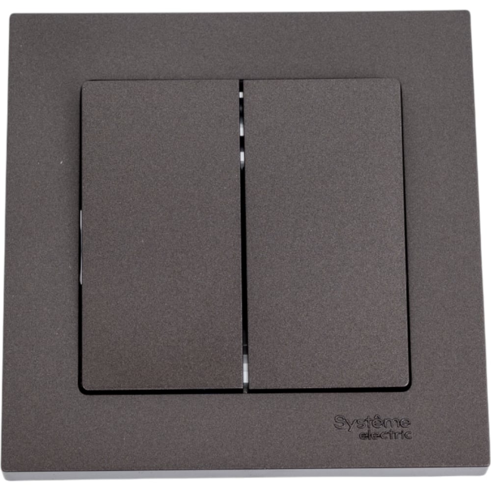 Изображение товара 2-клавишный выключатель Systeme Electric AtlasDesign Мокко 10А в сборе
