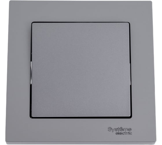 Изображение товара 1-клавишный выключатель Systeme Electric AtlasDesign Сталь сх.1, 10АХ, в сборе SE ATN000912