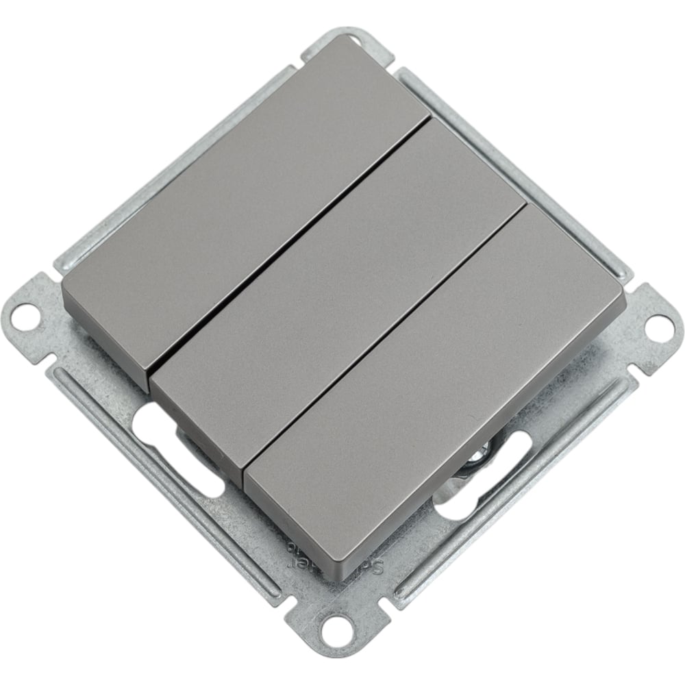 Изображение товара 3-Клавишный выключатель Systeme Electric AtlasDesign сталь IP20 10А