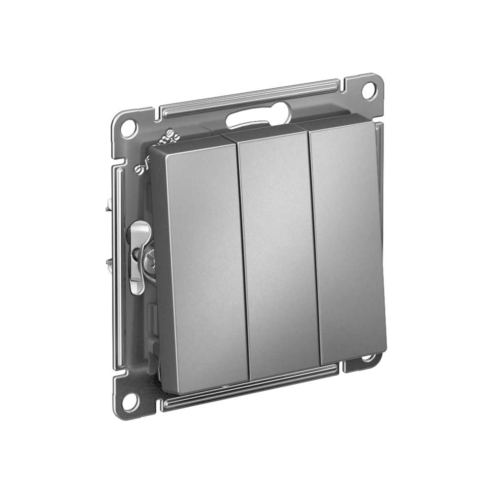 Изображение товара 3-Клавишный выключатель Systeme Electric AtlasDesign сталь IP20 10А