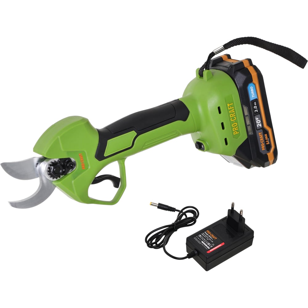 Изображение товара Аккумуляторный секатор PROCRAFT ES25Li 20В 25мм с зарядным устройством и аккумулятором