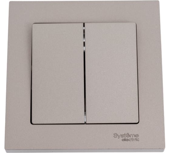 Изображение товара 2-клавишный выключатель Systeme Electric AtlasDesign Шампань сх.5, 10АХ, в сборе SE ATN000552