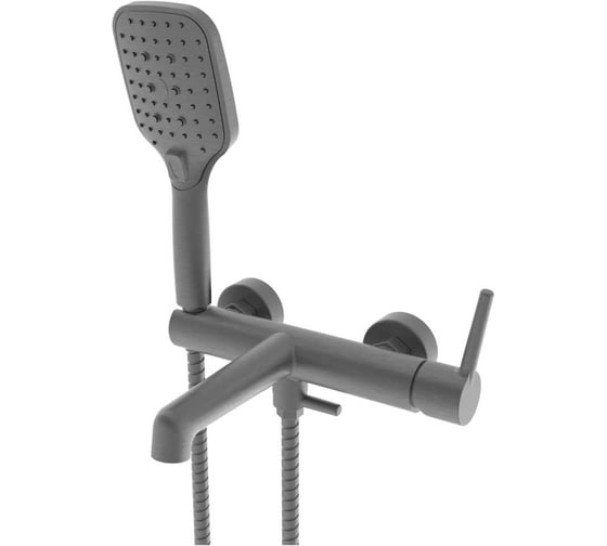 Изображение товара Смеситель для ванны ViEiR однорычажный, с коротким изливом, латунь графит керамический картридж V103532-G