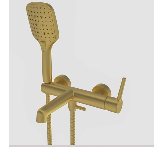 Изображение товара Смеситель для ванны ViEiR однорычажный с коротким изливом латунь матовое золото керамический картридж для ванны V103532-S