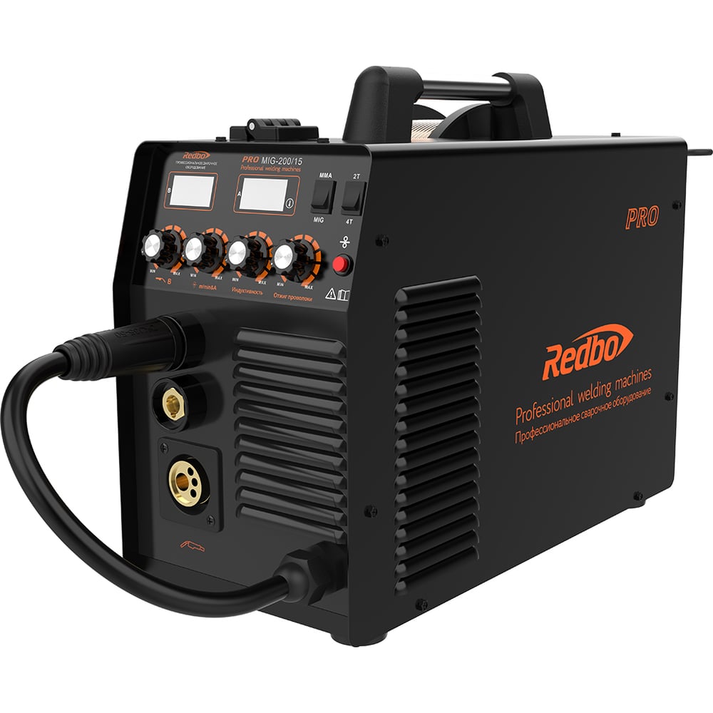 Изображение товара Сварочный аппарат инверторный Redbo Pro MIG-200/15 (MIG (Co2, MIX), MIG (FCAW) 50-200A 0.8-1 мм, MMA 20-200A, 2-4 мм., два дисплея 18372 Изображение товара Сварочный аппарат инверторный Redbo Pro MIG-200/15 (MIG (Co2, MIX), MIG (FCAW) 50-200A 0.8-1 мм, MMA 20-200A, 2-4 мм., два дисплея 18372