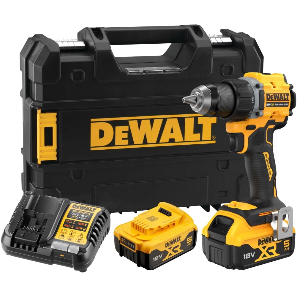 Изображение товара Аккумуляторная дрель-шуруповерт DEWALT DCD794P2T 18В двойной аккумулятор и кейс