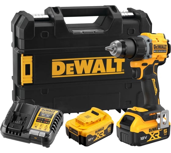 Изображение товара Аккумуляторная дрель-шуруповерт DEWALT DCD794P2T, 18В, 1650 об/мин, с 2 АКБ 5 Ач и ЗУ, в кейсе TSTAK DCD794P2T-QW