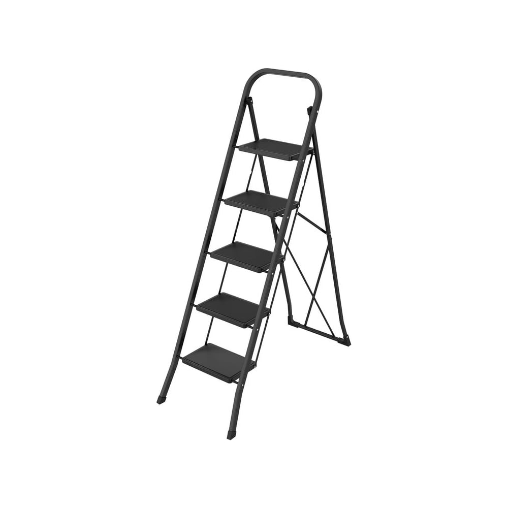 Изображение товара Стремянка стальная WORKY черная 5 ступеней