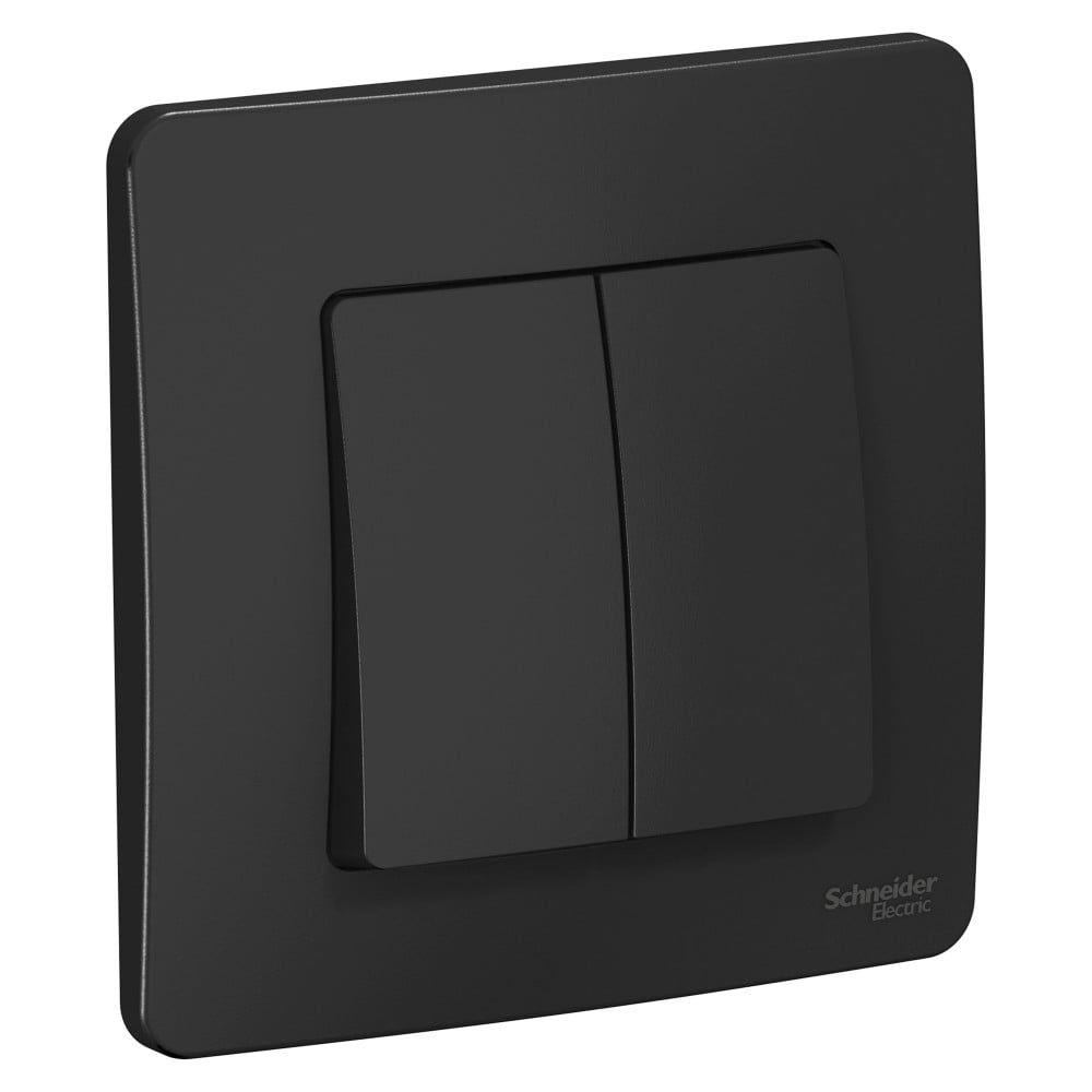 Изображение товара Двухклавишный выключатель Systeme Electric Blanca антрацит 10А встраиваемый