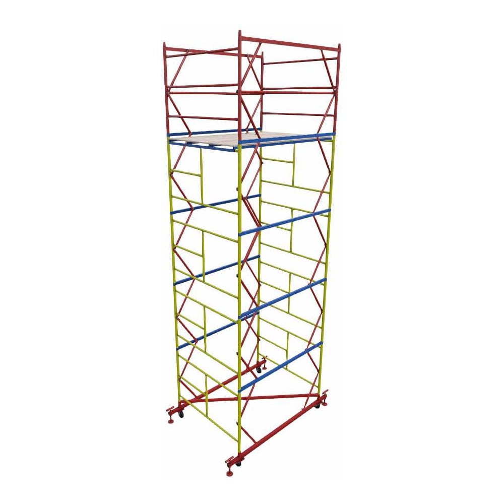 Изображение товара Вышка А5 ВП 1,6х2,0 H=6,4м модульная из стали с колесами и площадкой