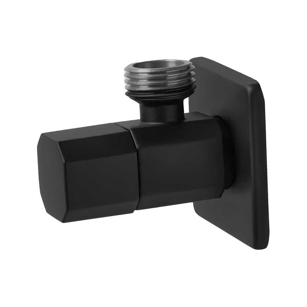 Изображение товара Угловой запорный вентиль VIEIR 1/2 х 1/2 черный латунь для бытовой сантехники