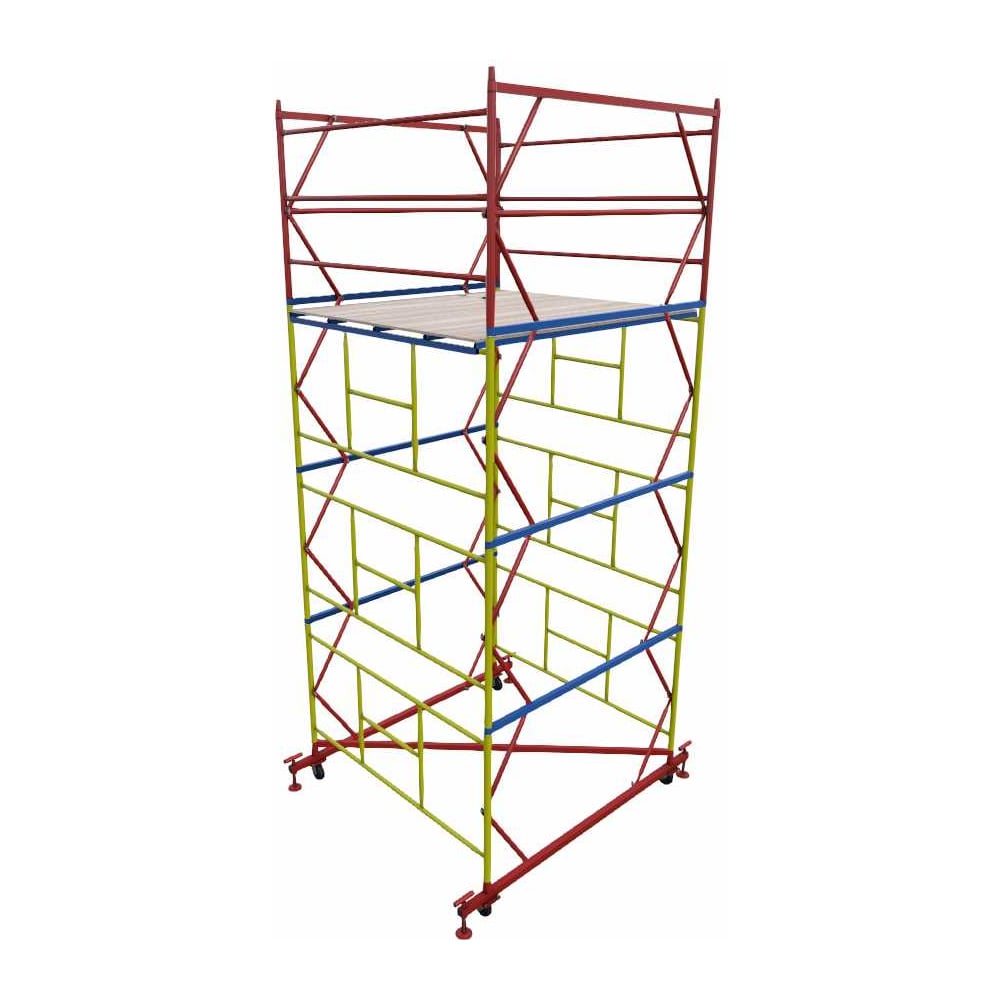 Изображение товара Вышка А5 ВП 2,0х2,0 H=5,2м модульная стальная с колесами винтовыми опорами