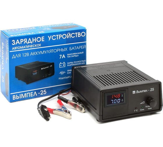 Изображение товара Зарядное устройство Вымпел 25 автомат, 0-7А, 14.8В, LED амперметр 2223