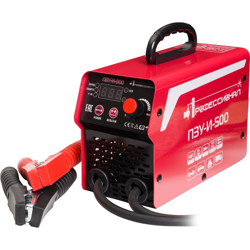 Изображение товара Пуско-зарядное устройство инверторное Профессионал ПЗУ-И-500 6-24 В 40А 300А