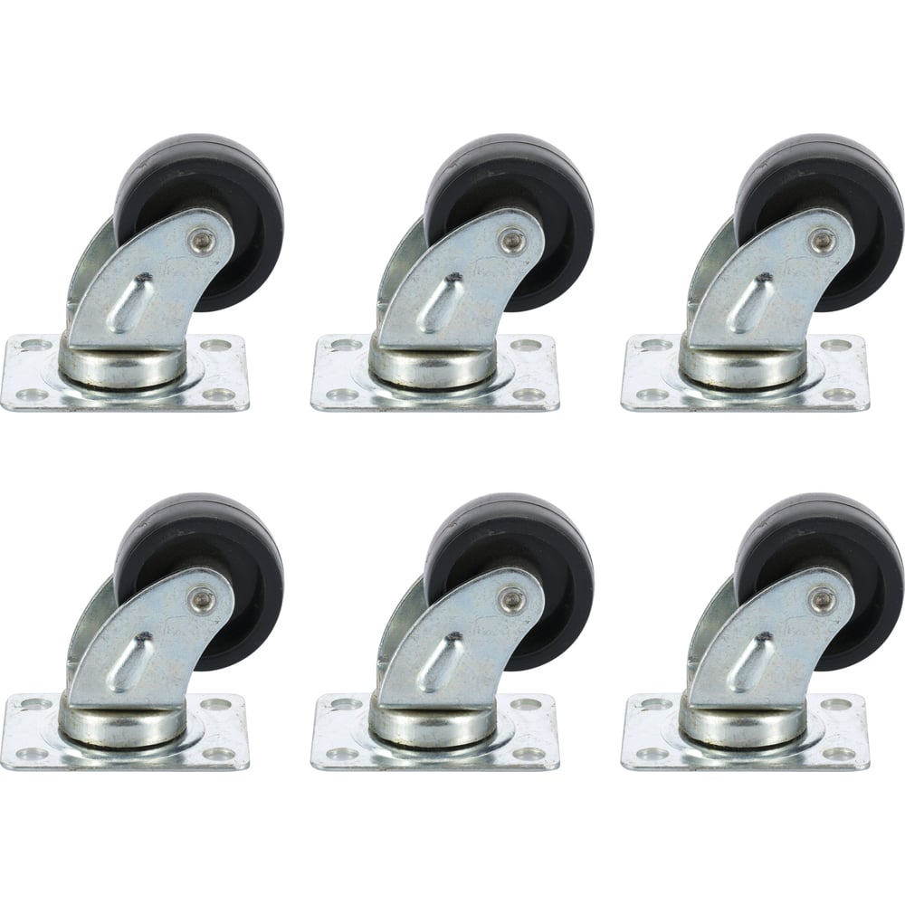 Изображение товара Набор колес Caster 32мм, пластиковые, поворотные, 6шт 61032-Н