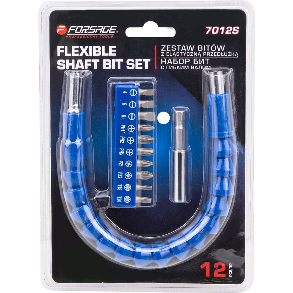 Изображение товара Набор бит Forsage F-7012S 12 предметов для сверления и закручивания из CrV
