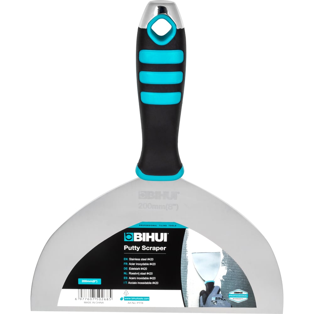 Изображение товара Шпатель малярный BIHUI 8 (200мм) из нержавеющей стали, PTT8
