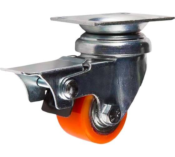 Изображение товара Полиуретановая поворотная колесная опора с тормозом Kolesa-opori 903035 TB д35 903035TB